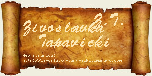 Živoslavka Tapavički vizit kartica